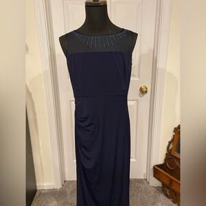 Eliza J. New York Elegant Navy Blue Sleeveless Dress Size 14